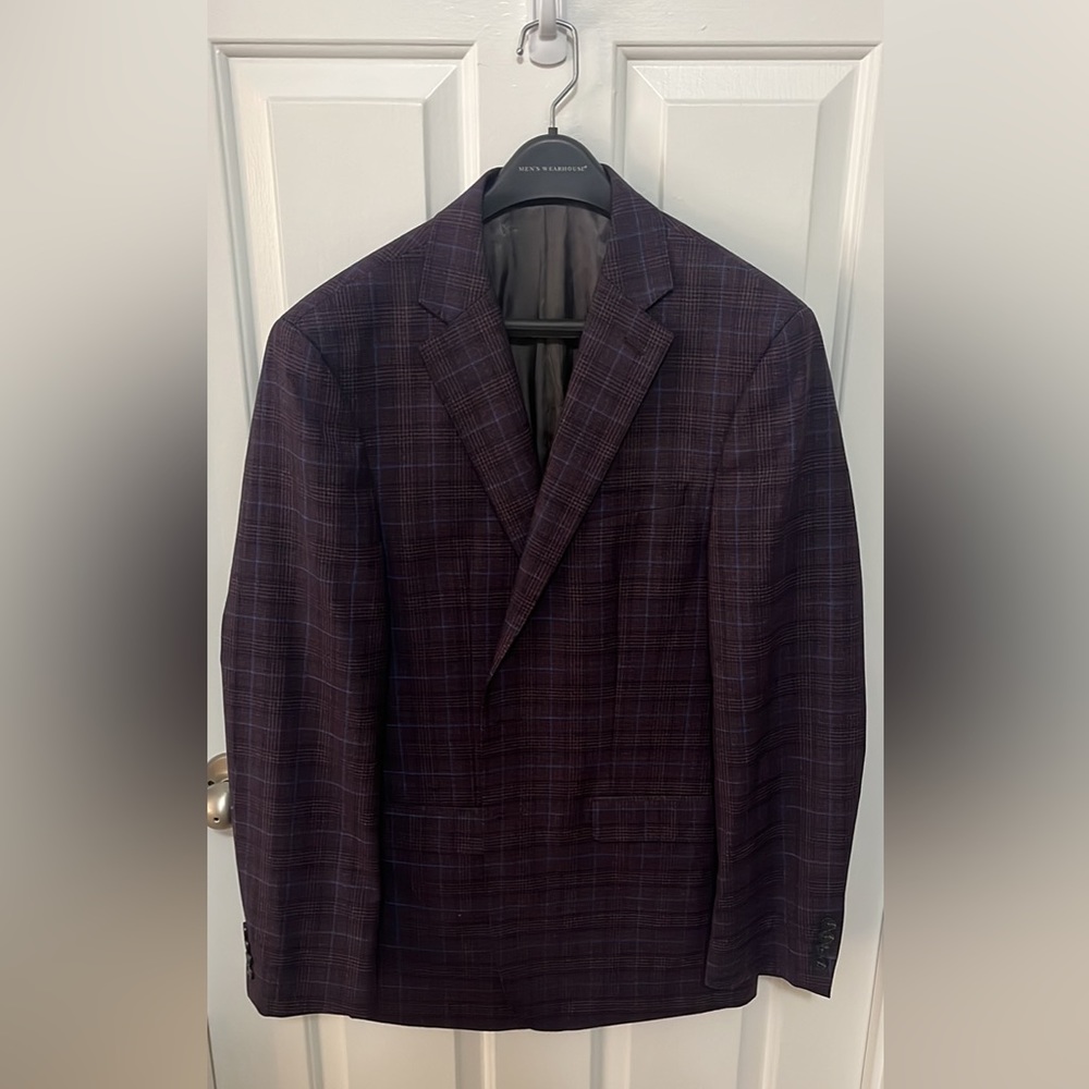 Men’s Burgundy Patterned Calvin Klein Sports Coat 42L
